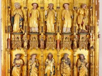 Goldene Tafel: Innenseiten des linken Innenflügels, Apostel und Heilige (geöffneter Zustand) © Landesmuseum Hannover