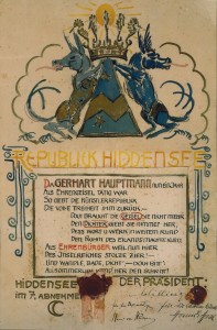 Plakat der Souveränen-Kunstfischer-Republik, Hiddensee 1924 © Gerhart-Hauptmann-Stiftung, Hiddensee