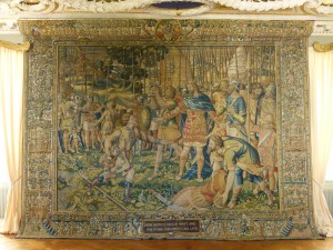 Brüsseler Manufaktur, Webteppich aus dem Besitz Julius Echters, spätes 16. Jahrhundert, Katrineholm (Schweden), Foto: Schloss Ericsberg