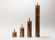 Historische Resonatoren-Reihe nach Schäfer, von 1902, welche für die Messung der Teilton-Frequenzen von zusammengesetzten Klängen verwendet wurden. Foto: Lars Engels