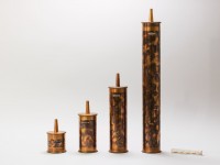 Historische Resonatoren-Reihe nach Schäfer, von 1902, welche für die Messung der Teilton-Frequenzen von zusammengesetzten Klängen verwendet wurden. Foto: Lars Engels