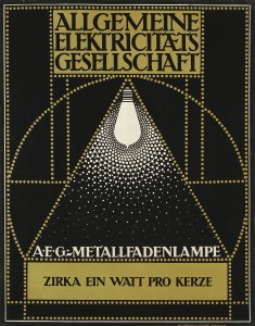 Peter Behrens, „Allgemeine Elektricitäts Gesellschaft/ A.E.G.“, Plakat, 1907; © Kunstmuseen Krefeld