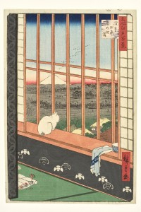 Utagawa Hiroshige, Reisfelder in Asakusa und das Torinomachi-Fest, 1857, Inv. V/2098, Foto: Axel Kilian, Ethnologische Sammlung Museum Natur und Mensch, Städtische Museen Freiburg.