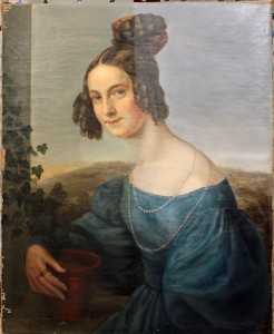 Louise Seidler, Ottilie Arnoldi, spätere von Wangenheim, 1832, Öl auf Leinwand, FDH, Inv.-Nr. IV-1951-011; Dokumentation der Firnisabnahme